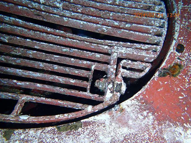 Starboard stern and sea chests after cleaning
